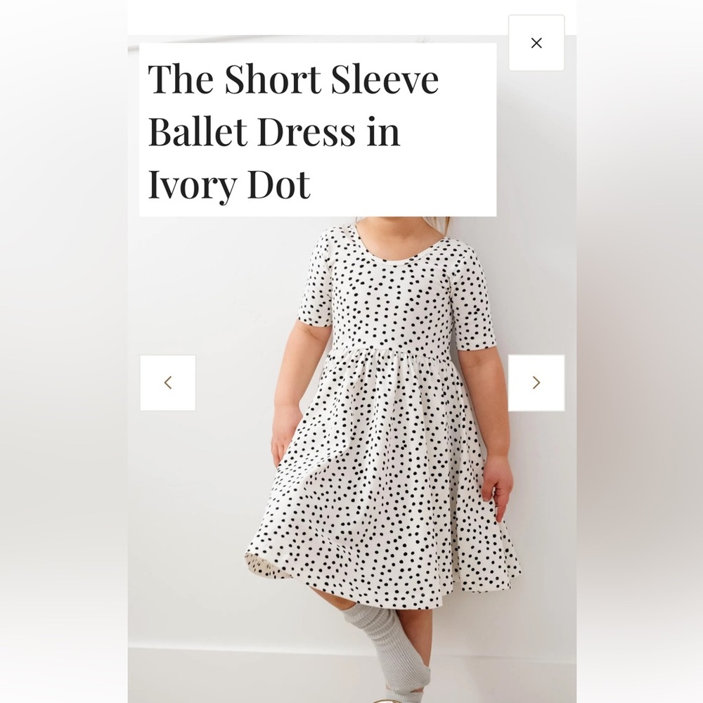 Alice & Ames White Polka Dot Short Sleeve Twirl Dress in size 7